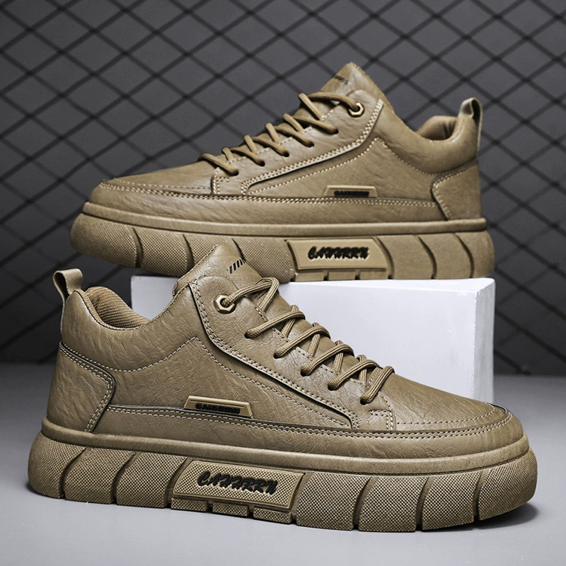 Новые мужские повседневные кожаные туфли увеличены осенью