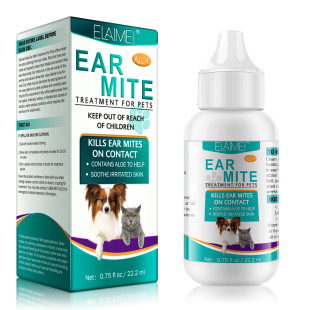 ELAIMEI Pet Ear Mite Oil Ear Washer Cat Ear Mite Ear Drops Universal Ear Washer for Cats and Dogs