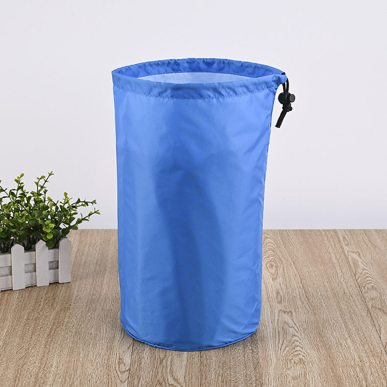 Bolsa de cuerda de nylon impermeable cilíndrica de plumón para ropa doméstica de poliéster bolsa de almacenamiento bolsa de embalaje bolsillo de paquete de contracción image 5