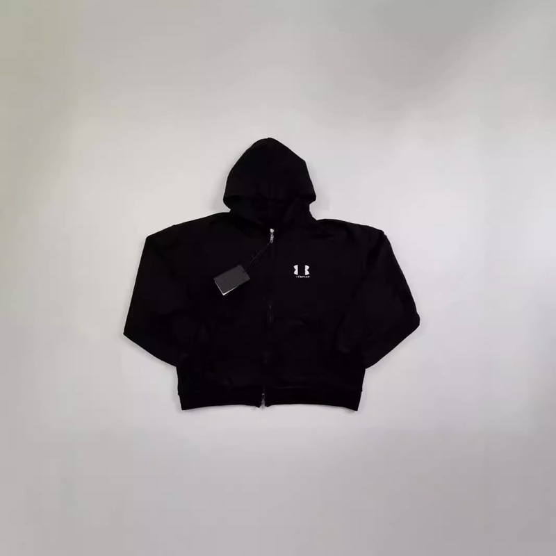 In-Stock Bajia Bl Brand 2024 New Small Logo Embroidered Zip-Up Hoodie, Loose Fit, Unisex, Winter