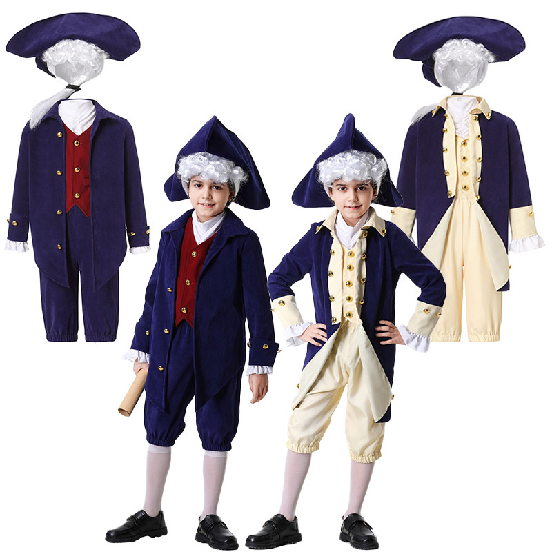 Medieval Officer European Noble Prince Role-Playing Suit Retro Suit Vest Jacket Children's Performance Clothes