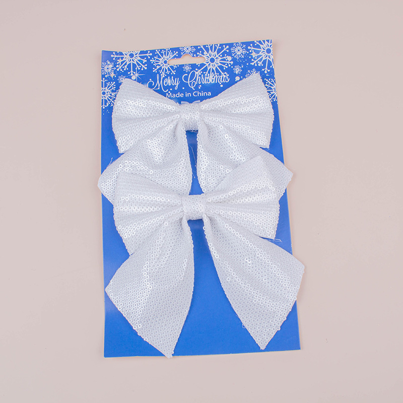 Tejido personalizado sequinilla decoración navideña arco ventana fiesta atmósfera hornear accesorios de embalaje de regalos accesorios