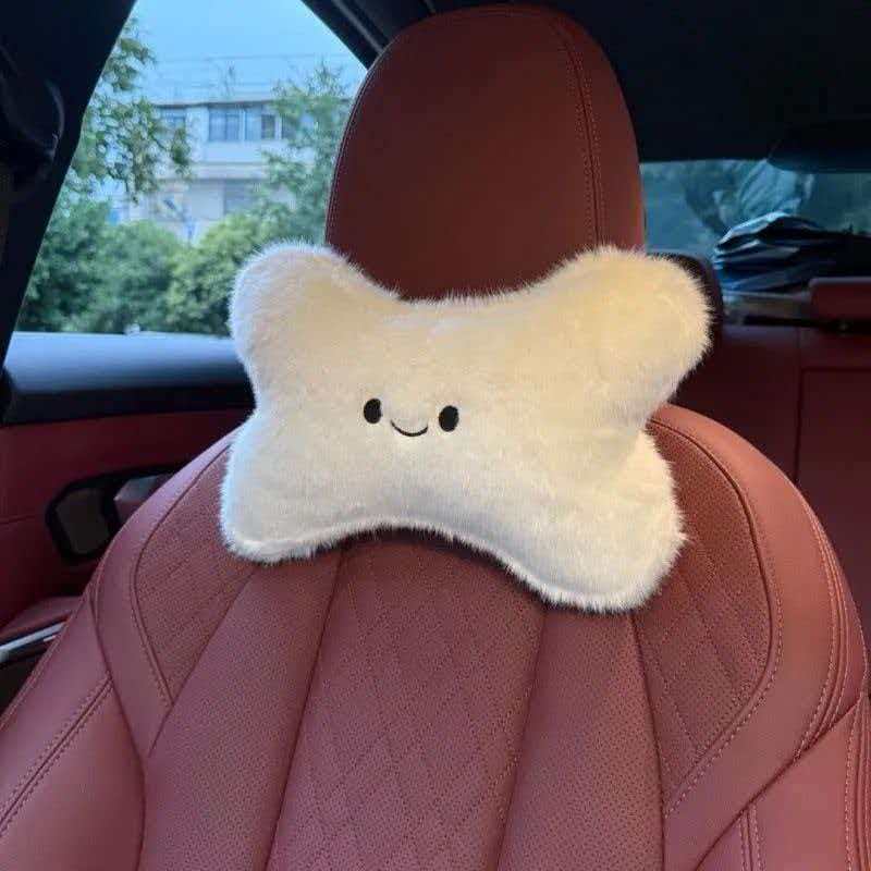 Car Headrest, Universal for All Seasons, West Highland Summer Ice Silk Breathable Neck Pillow, Plush Cushion for Car Use