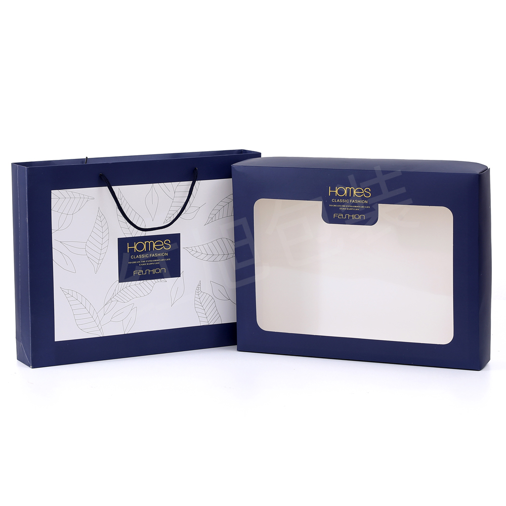 Toallas de baño de tres piezas caja de embalaje vacía caja de regalo de boda caja de regalo portátil de ventana abierta