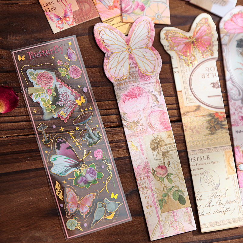 Mu teñido mariposa en forma de marcadores mariposa serie de errores de libros de mano materiales de decoración estudiantes de lectura marcadores