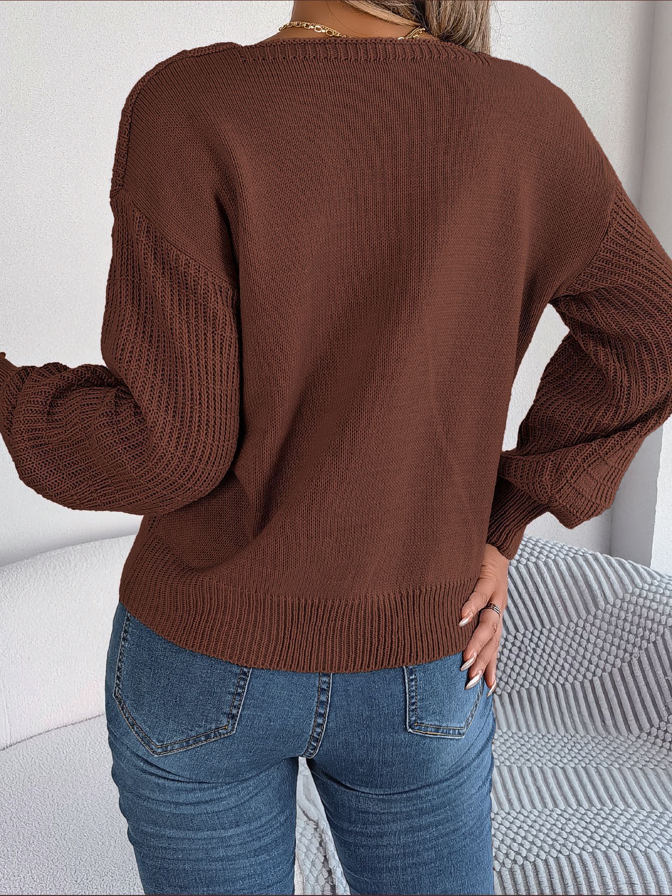 420g Weight Long Sleeve Sleeve Length Pullovers Placket Type Regular Sleeve Sleeve Type Polyacrylonitrile Fiber Fabric Type Regular Top Length Sweater Tops Type Holiday, Daily Occasion Square Neck Neckline Loose Fit Type Plaid, Solid Color Pattern Winter, Autumn Season Women's Gender Streetwear Style Wholesale Women's Streetwear Plaid Solid Color Long Sleeve Sweaters & Cardigans 14