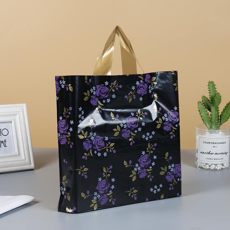 批发精美印刷礼品包装袋 加厚pe塑料手提袋 服装店购物袋可印logo