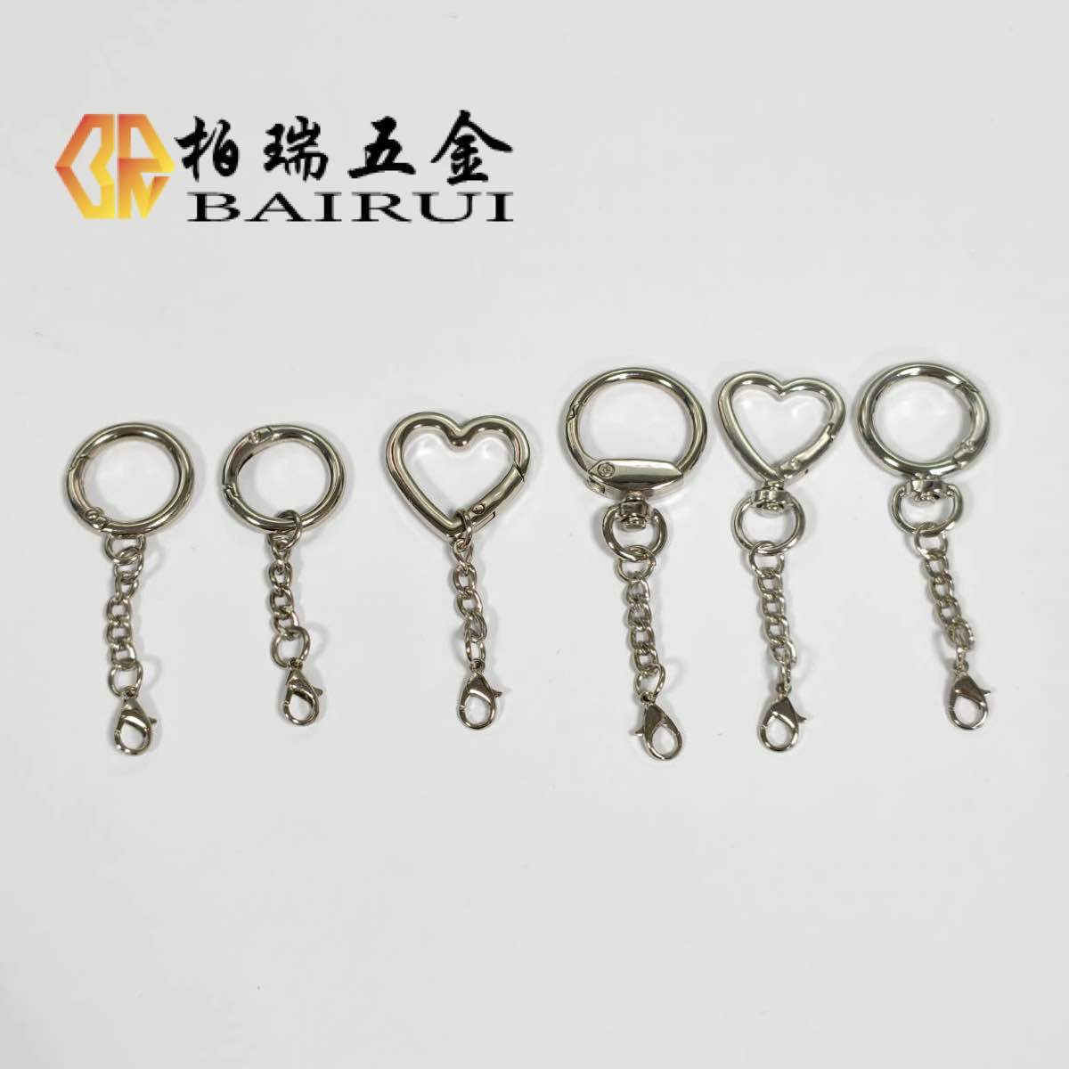批发锌合金弹簧圈4节链条龙虾扣 箱包服饰五金公仔玩具钥匙扣配件