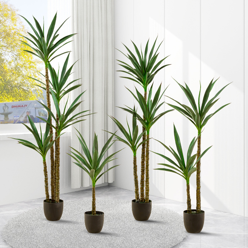 Amazon caliente-venta artificial planta verde árbol de cisal Agave árbol artificial maceta sala de estar decoración falsa planta de gladiolos