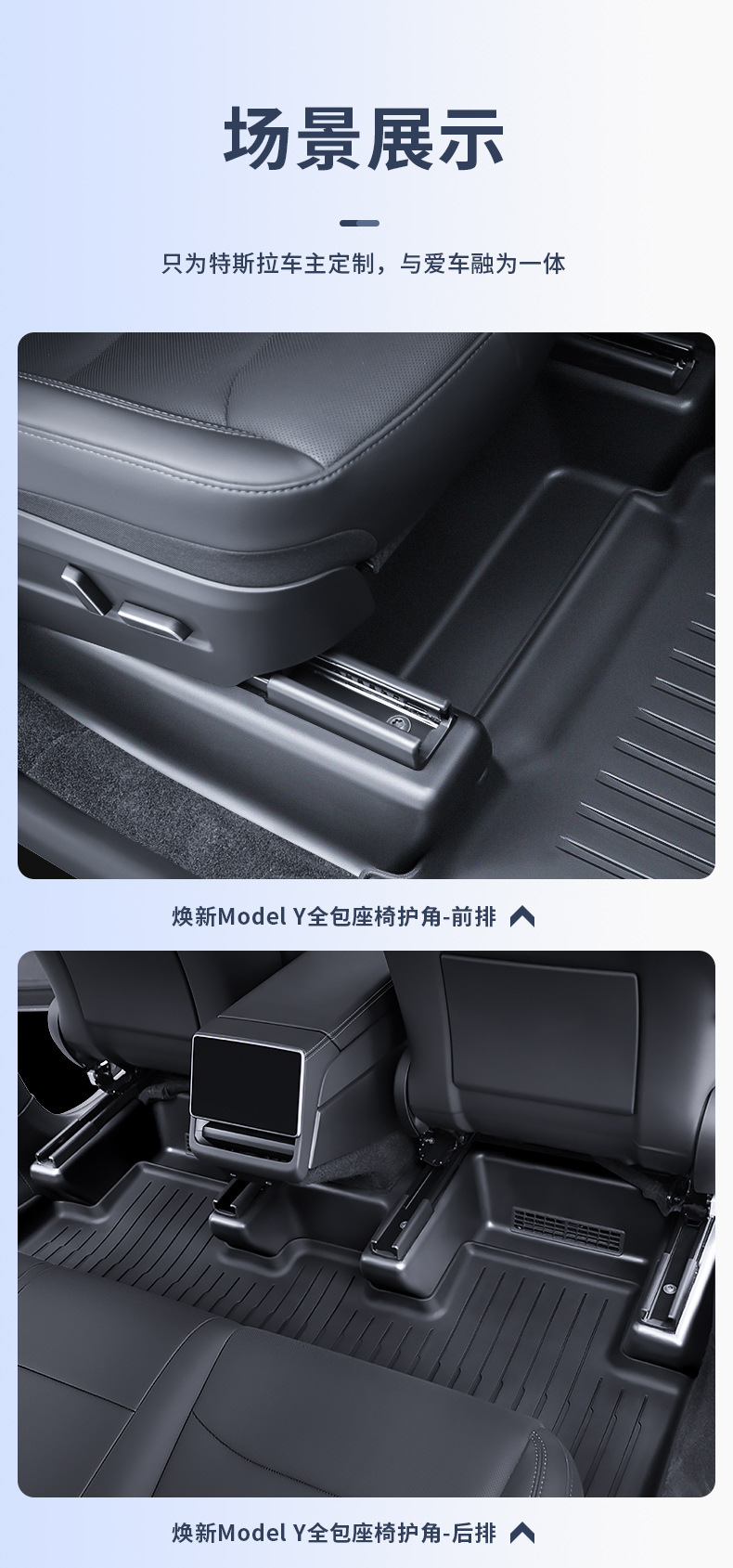Suitable for Tesla Under-Seat Rear Anti-Kick Protective Corner Pads, New Model Y/Yl Under-Seat Full-Coverage Corner Protectors