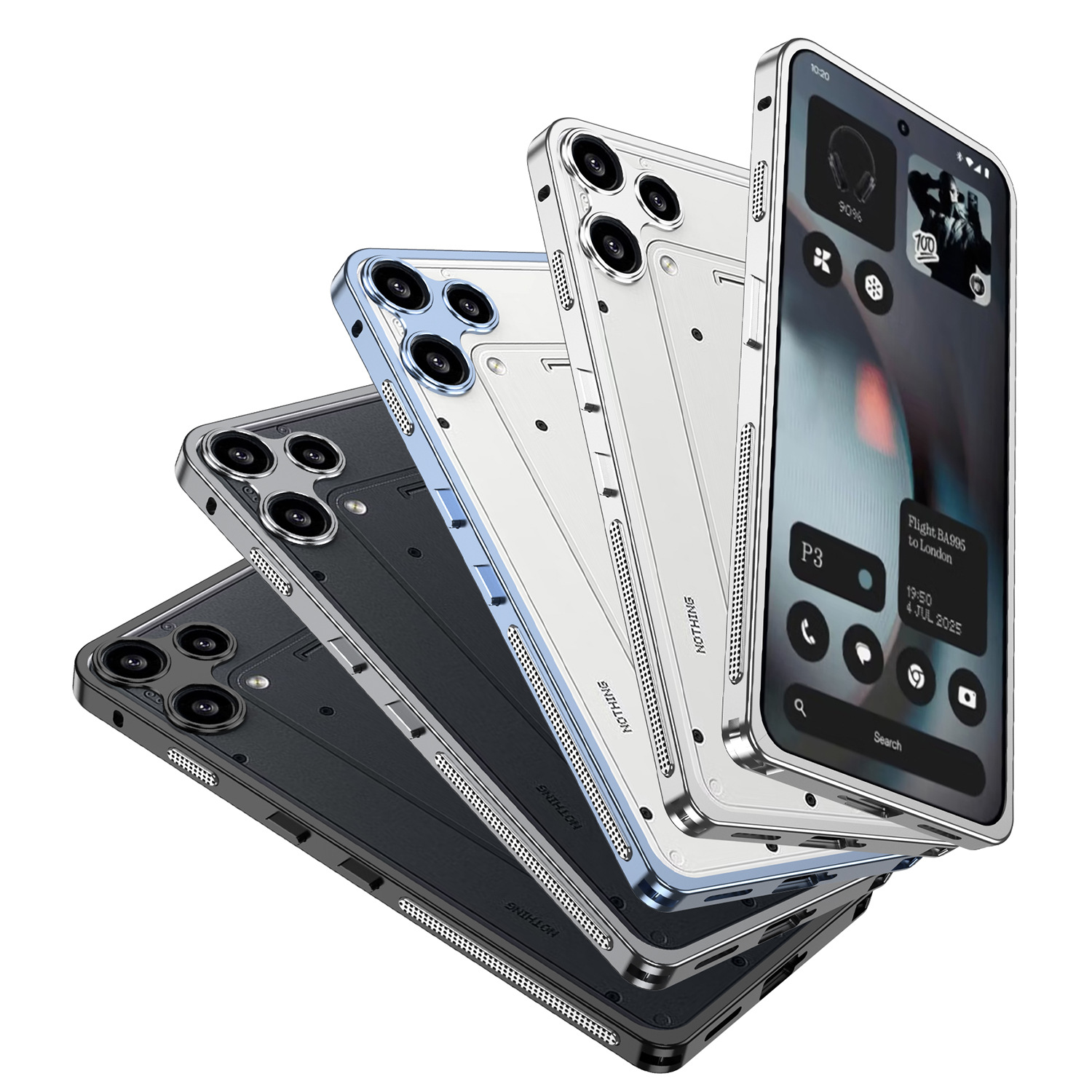 跨境适用nothing phone3a lite金属超薄散热镜头边框海马扣手机壳