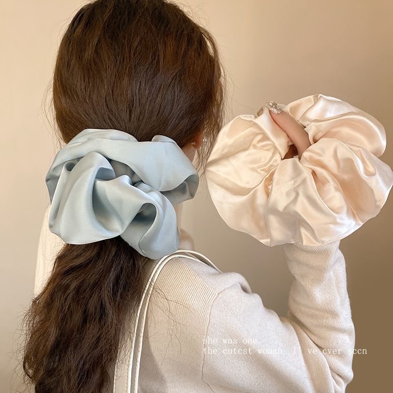 Satin Haargummi Für Damen Elastisch Nahtloses Haarband Groß_voghion.com