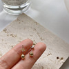 Small round beads, earrings, Korean style, silver 925 sample, simple and elegant design