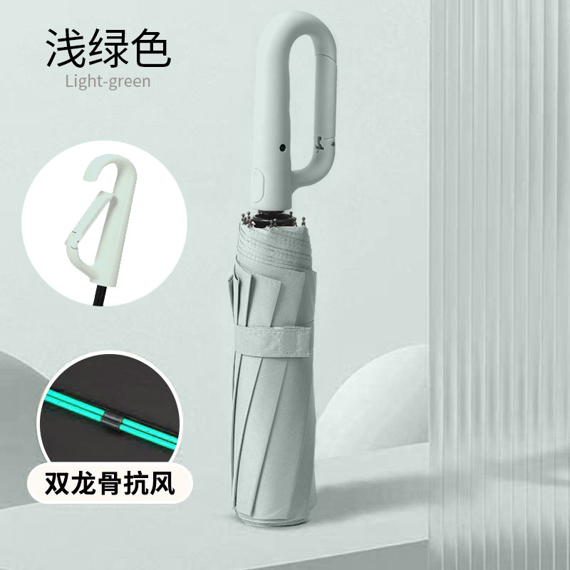 Paraguas plegable automático de gran tamaño con hebilla de anillo, paraguas de alta gama para hombre, lluvia o sol, paraguas para mochila para mujer