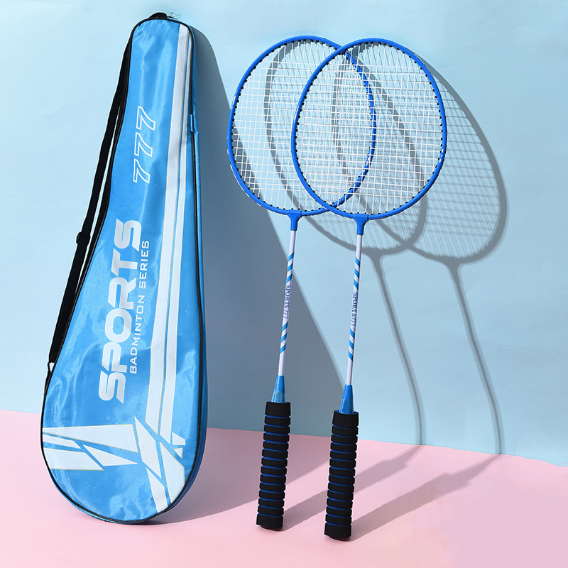 Sports Badminton Racket Genuine Double Racket Sponge Handle Iron Alloy Nylon Badminton Racket Manufacturer Dropshipping