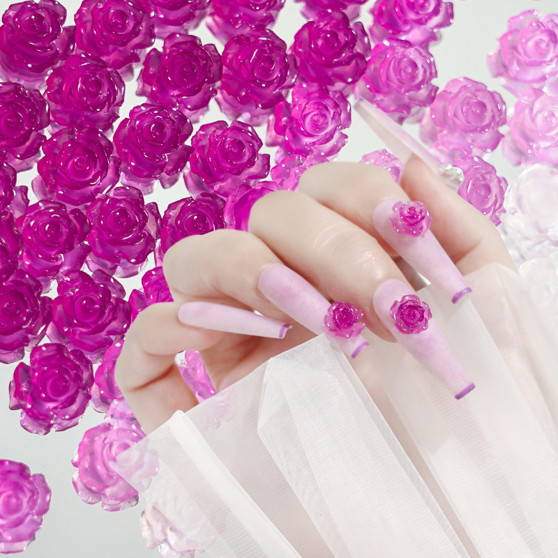 Uña de brillo camellia accesorios de uñas decoración de uñas joyas de flores en joyas de uñas