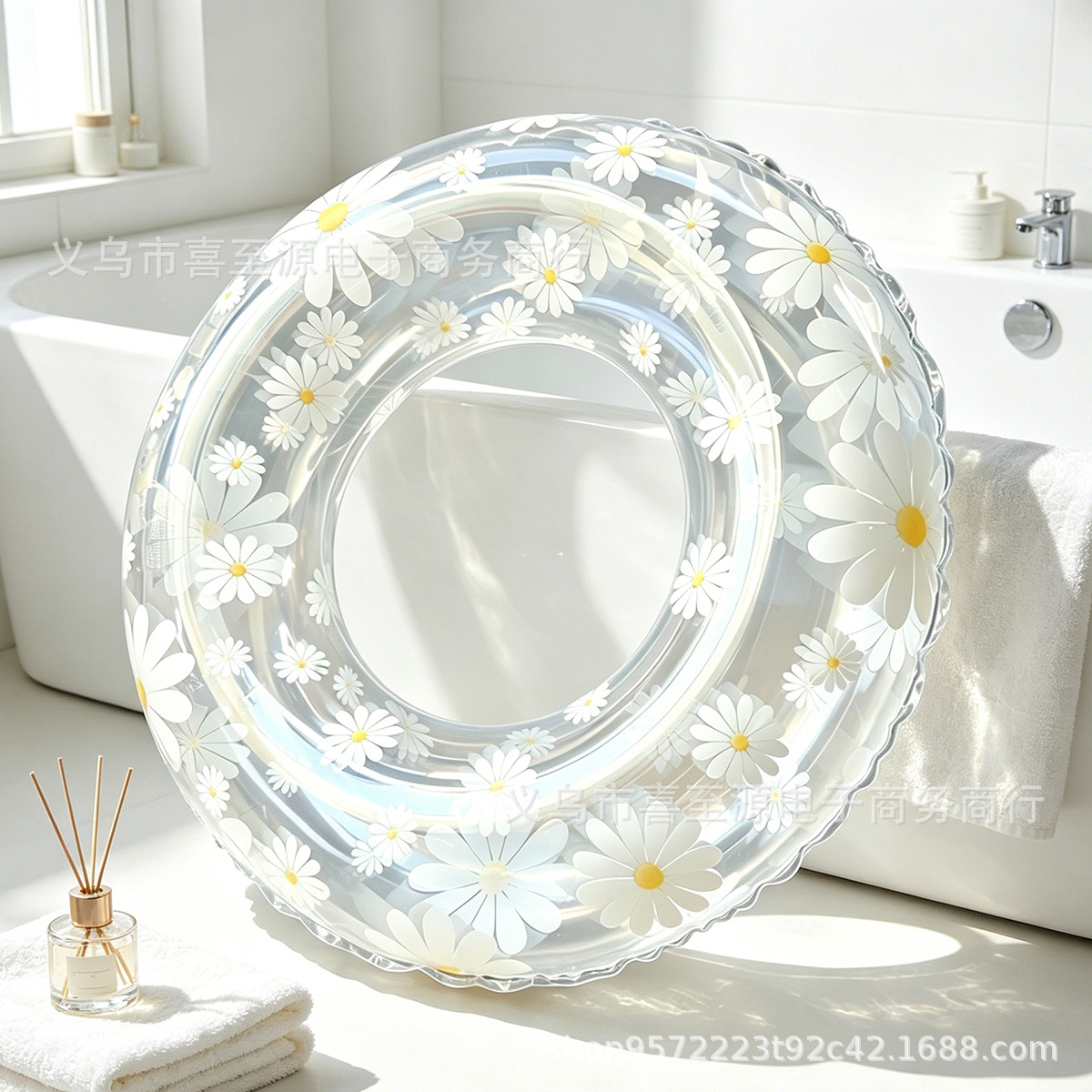 Flotador Axilar Transparente con Lentejuelas para Niños de PVC Inflable y Antivuelco