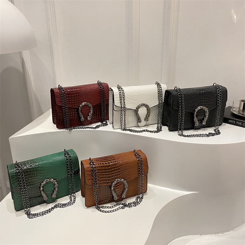 Dionysus Bag Crocodile Pattern 2025 Summer New Fashion Simple Niche Small Square Bag Casual Western Style Single Shoulder Chain Bag Dionysus Bag Crocodile Pattern 2025 Summer New Fashion Simple Niche Small Square Bag Casual Western Style Single Shoulder Chain Bag