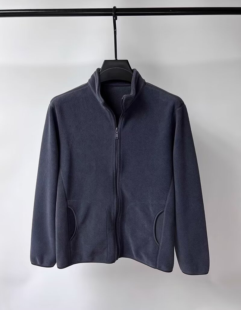 Herrkläder Herr fleece cardigan tröja herr höst och vinter förtjockad varm casual stativ krage jacka herr sport_voghion.com