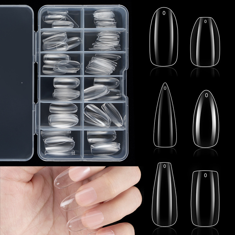 European and American Special Manicure Nails, Transparent Nails, Nail-Shaped Manicure, Traceless Fake Nails, Boxed Coffin Nails, Cross-Border Supply