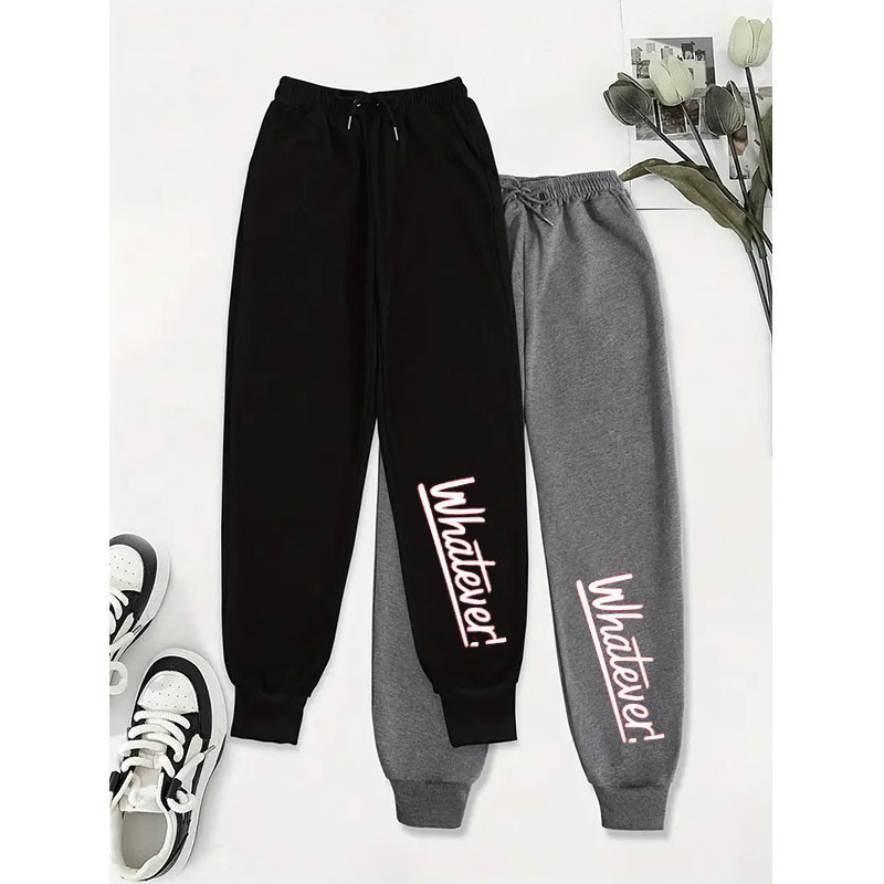 Autumn and Winter Amazon TK TEMU AliExpress Cross-border Explosions Women's fleece-lined Casual Jogging Pants Straight Pants Slant Pocket
