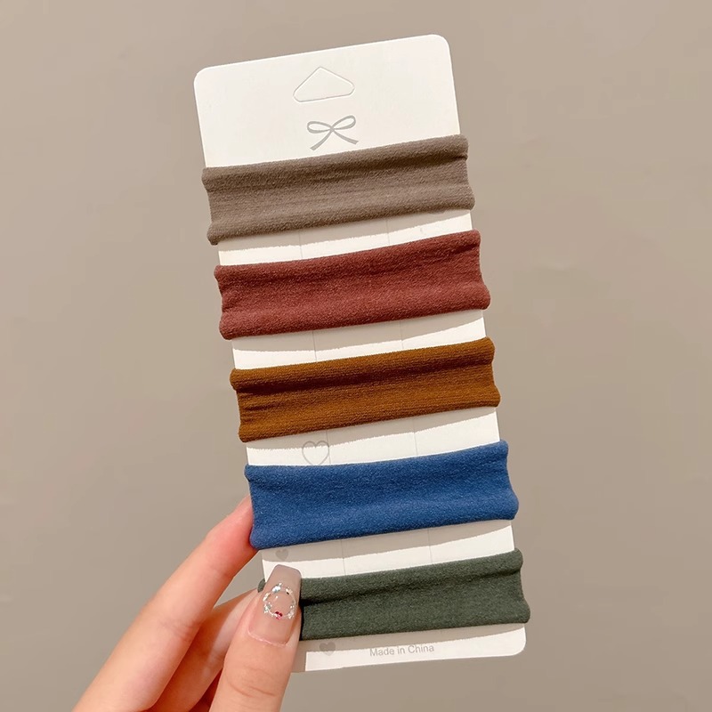 Temperamento de alta elasticidad duradero sin costura correa de cabello de mujer anillo de cabello simple de cabello de cola de caballo cubierta de cuero