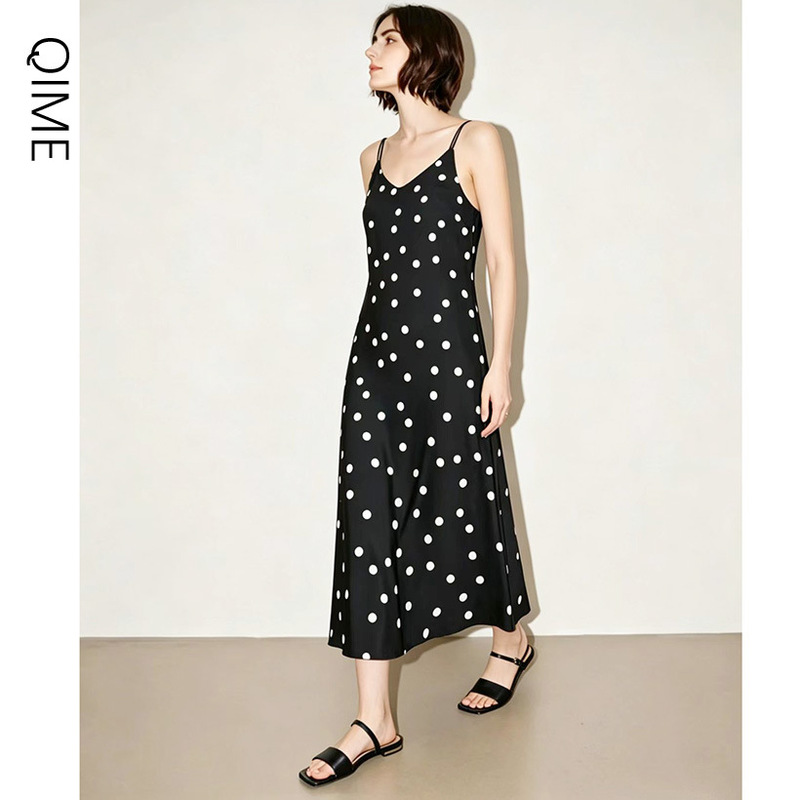 Qianmei Acetic Acid Sling Dress for Women 2026 New Summer Versatile Tank Dress Women's Boutique Fashion New Qianmei Acetic Acid Sling Dress for Women 2026 New Summer Versatile Tank Dress Women's Boutique Fashion New