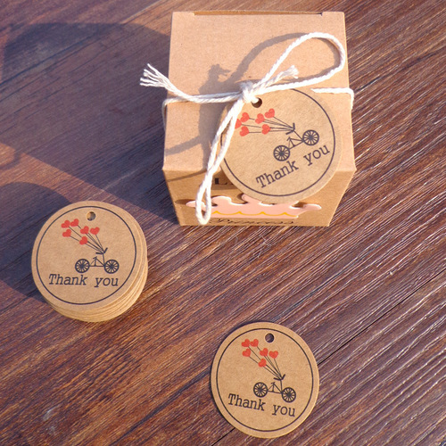 100 thank you handmade thank you red heart kraft paper round tags gift tag card tags