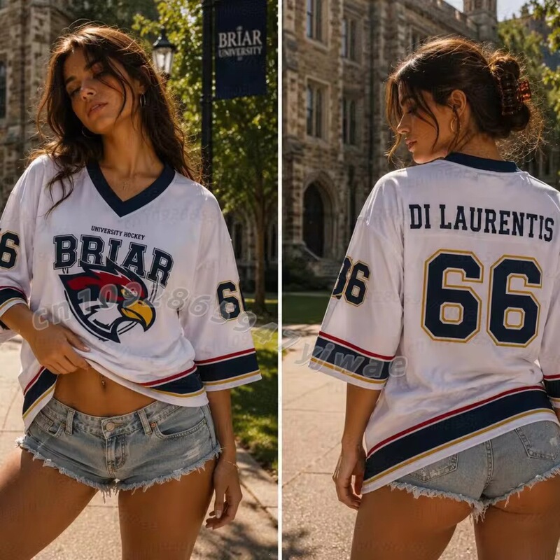 Women's University of Breele Jersey Graham 44 University Hockey Jersey T-Shirt V-Neck Short Sleeve Men's T-Shirt