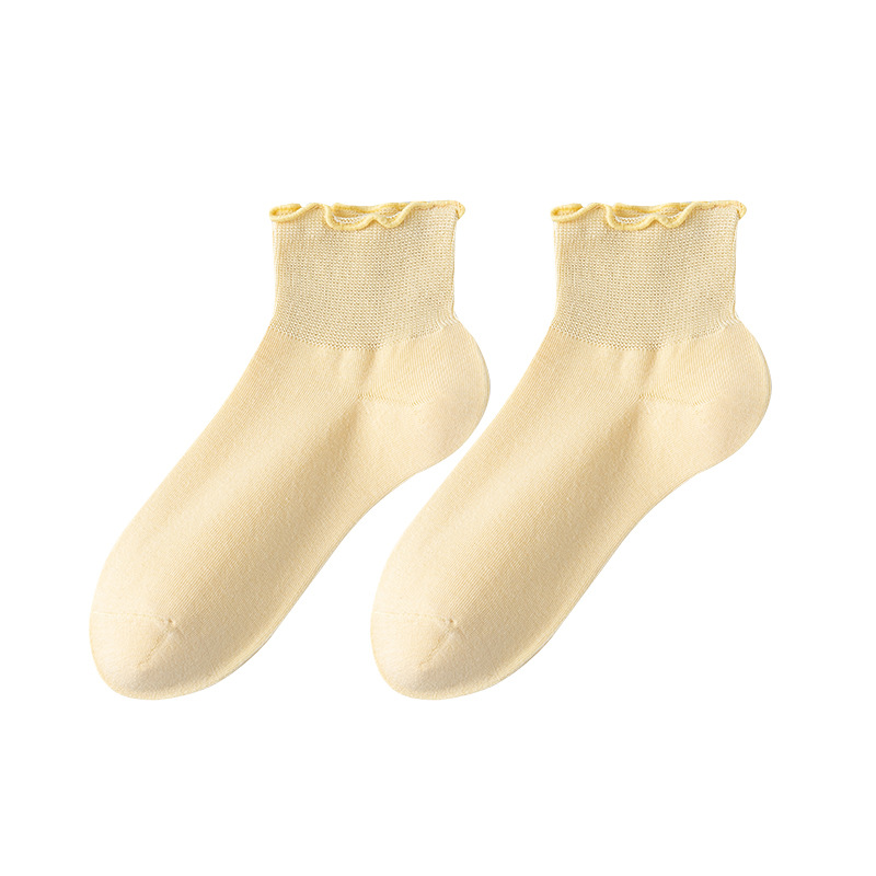 Calcetines de algodón de color sólido para damas verano hongo botón calcetines para mujeres sin hueso cabeza de embalaje independiente calcetines transpirables