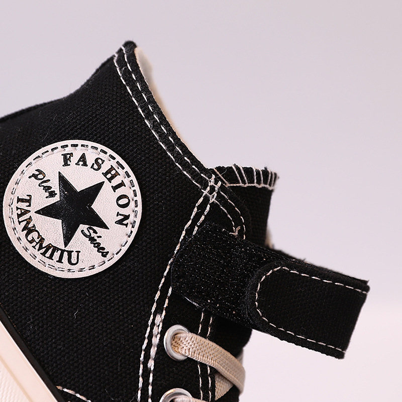 Children's canvas shoes 2022 spring and autumn new children's shoes girls versatile high-top sneakers boys soft-soled non-slip casual shoes