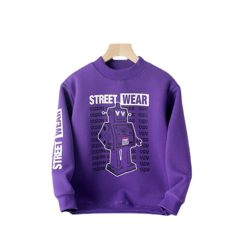 Children's clothing winter Korean style new children's fleece sweatshirt medium and large children high collar warm long-sleeved boy sweatshirt on behalf of