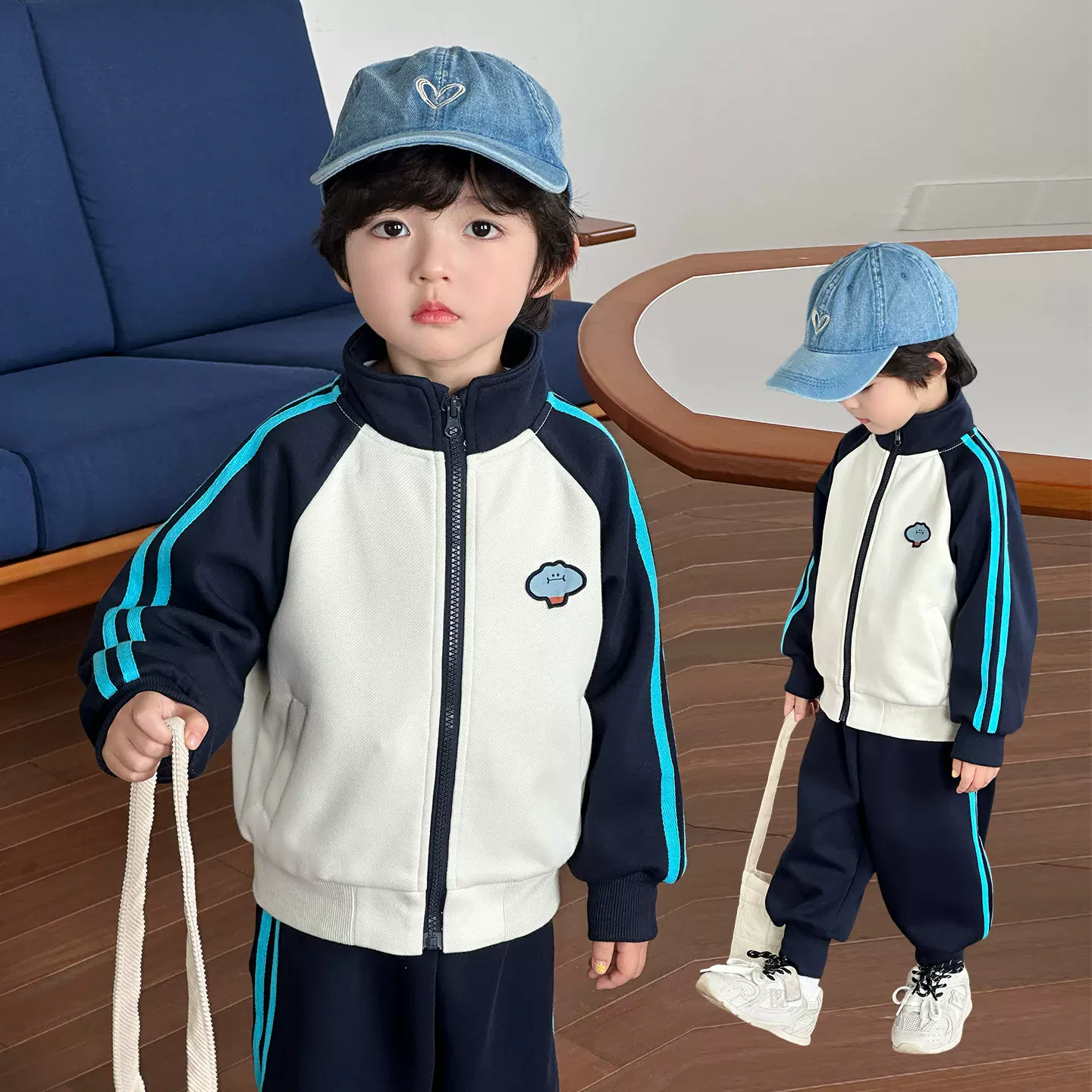 宝宝运动套装秋季2025新款长袖外套户外长裤秋装男童运动服百搭