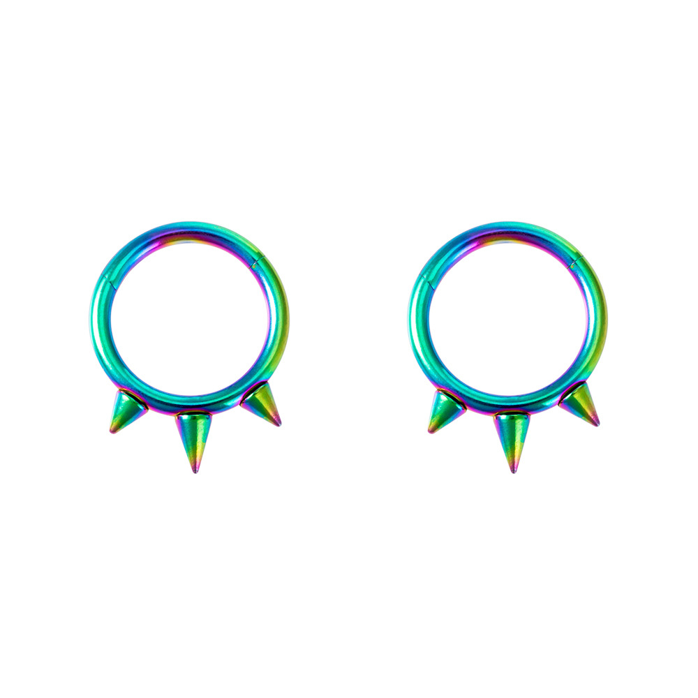 Fashion Solid Color Stainless Steel Plating Nose Ring 1 Piece