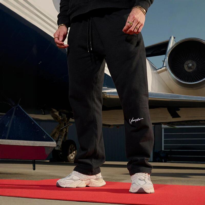 Youngla New Men's Sports Pants Heavy Terry Embroidered Pants Jogker Sports Fitness Straight Pants Sweatpants