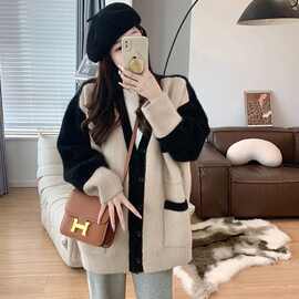 新款宽松慵懒风毛衣新品开衫秋季上衣女气质新品外套女