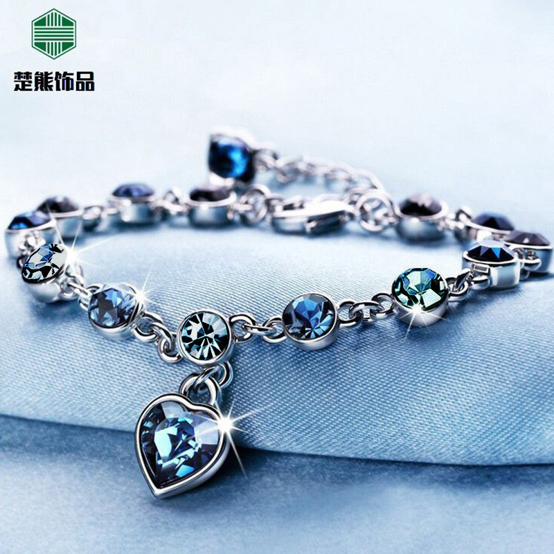 New Fashion Women's Bracelet Ocean Heart Bracelet Jewelry Cross-Border Jewelry Crystal Bracelet Girls New Fashion Women's Bracelet Ocean Heart Bracelet Jewelry Cross-Border Jewelry Crystal Bracelet Girls