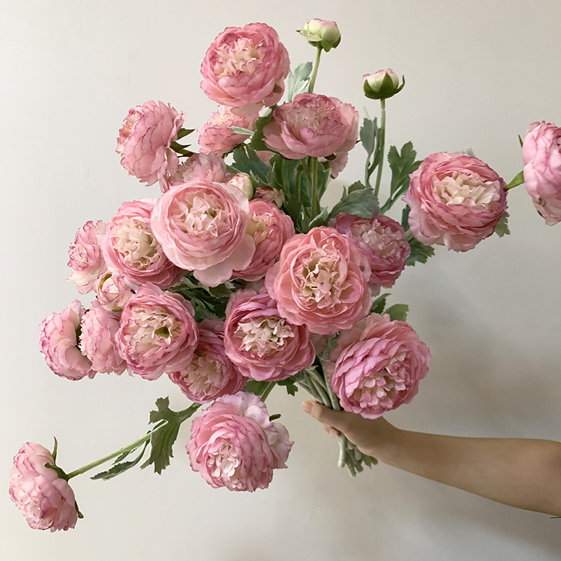 北歐家居裝飾芍藥假花仿真花51cm千姿露蓮洋牡丹客廳茶几擺件婚慶
