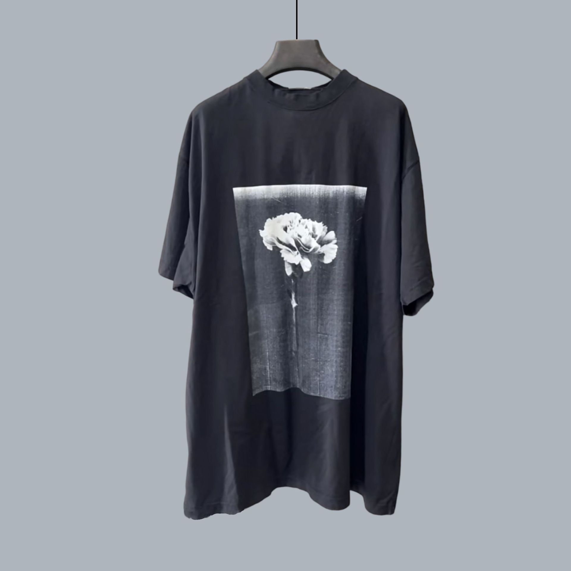 Camiseta de Manga Corta de Cuello Redondo, Algodón de Doble Hilo y Corte Holgado B4L3NC1A9A para Hombre y Mujer | Tela Transpirable