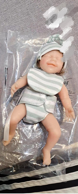 Nueva 15cm miniatura chica sujetando muñeca lavable raíz Pelo Rizado cara sonriente vívido blanco Hombre renacido bebé niña