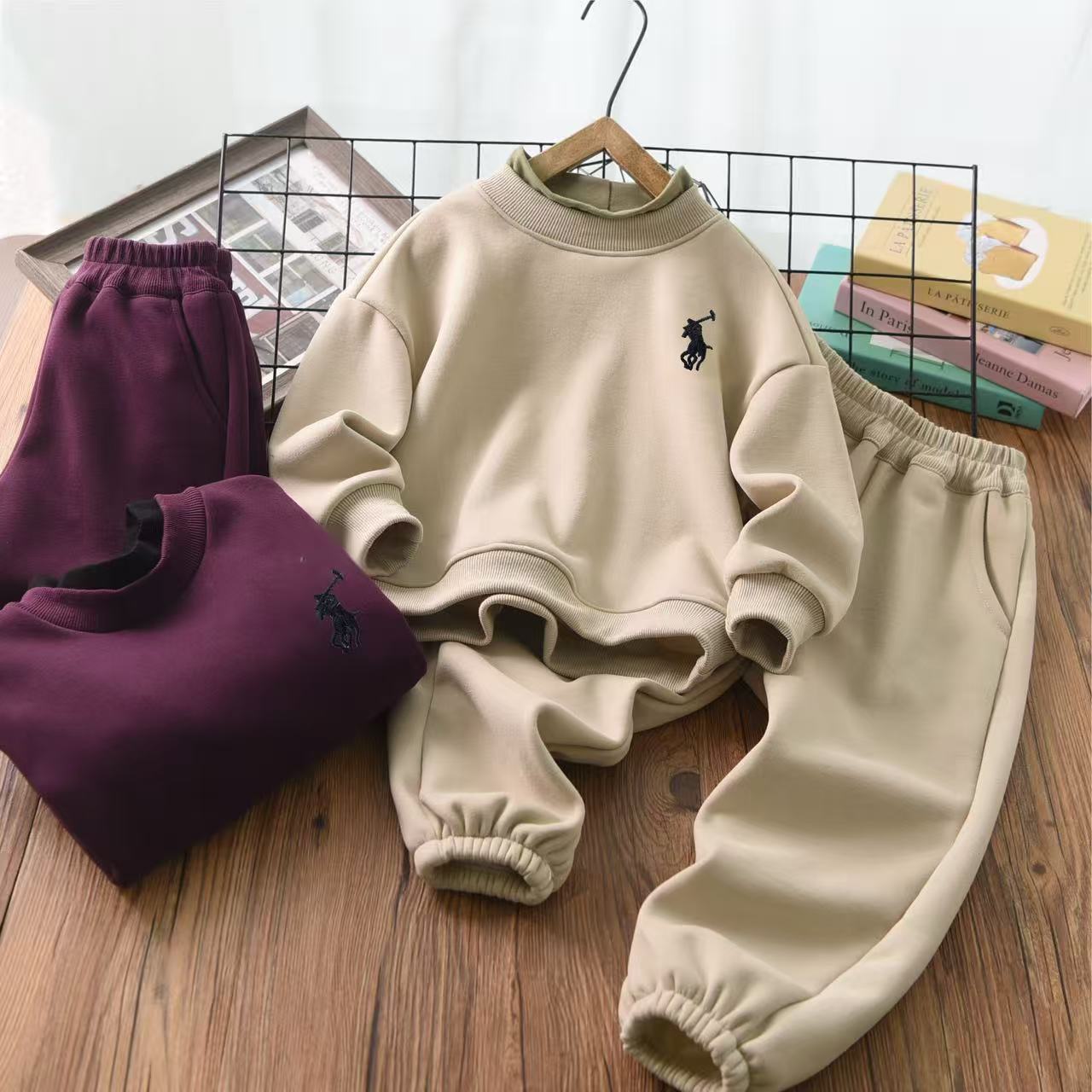 加绒加厚2025新款男童秋冬韩版长袖圆领卫衣套装酷帅炸街两件套