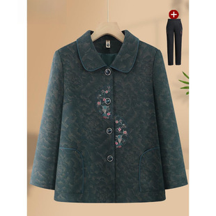 Lady's Stylish Jacket for Middle-Aged and Elderly Mothers, Spring and Autumn Women's Clothing 2025 New Grandma Tops, Old Lady Clothes
