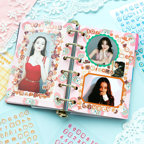 Message mm bean alphanumeric sticker Korean version ins basic style Guka sticker diy handbook decoration 4 sheets 6 styles