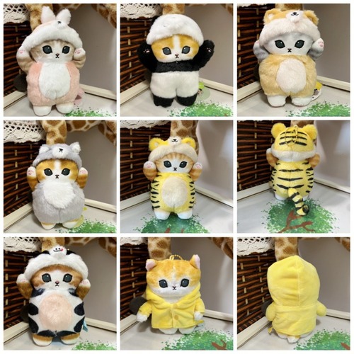 Cat Fu standing shark cat cross-dressing zodiac animal plush doll pendant bear doll bead chain buckle bag pendant