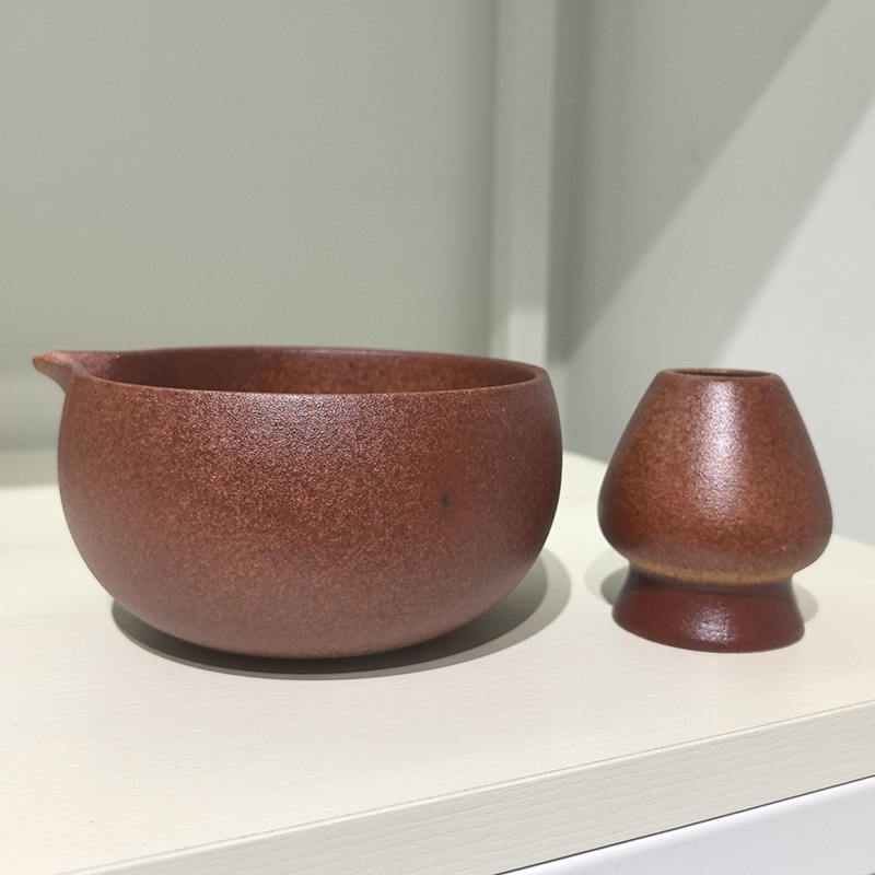 口付き抹茶ボウル、陶器製日本抹茶ボウル、抹茶ツール、茶筅、宋代茶セット、大腹ボウル|undefined