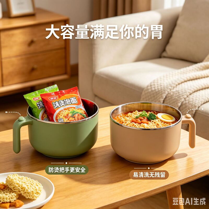 Student Dormitory Essential: New Food-Grade Portable Storage Thickened Instant Noodle Bowl for Students Student Dormitory Essential: New Food-Grade Portable Storage Thickened Instant Noodle Bowl for Students