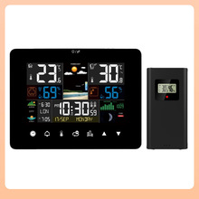✅新款彩屏触摸气象钟3362G RF传感温湿度计天气预报钟大屏气象站