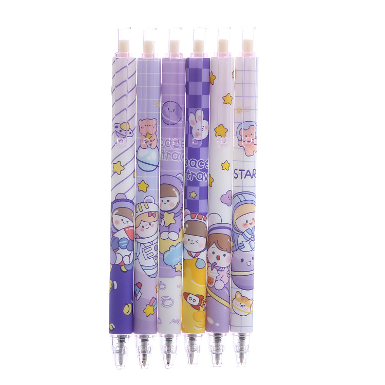 Purple Planet Pin Pen Creative Student ins Bolígrafo de góner de alto valor Papelería de oficina Bolígrafo de firma a base de agua personalizado