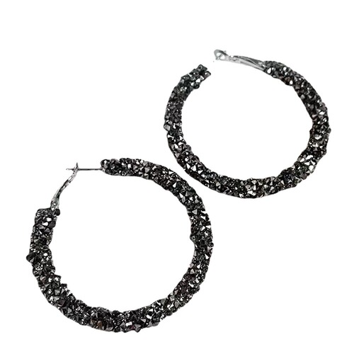 Elegant and Stylish Round Hoop Earrings with High-End Diamond Design, Perfect for Fashionable and Refined Individuals