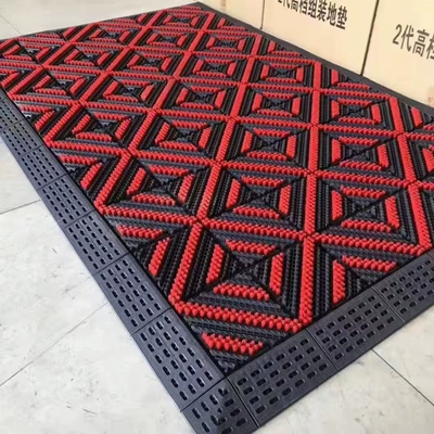 Factory wholesale EVA plastic: Avtomobil döşəmə paspasları - ordinary-three-brush-gray-bottom-red-brush-1-square